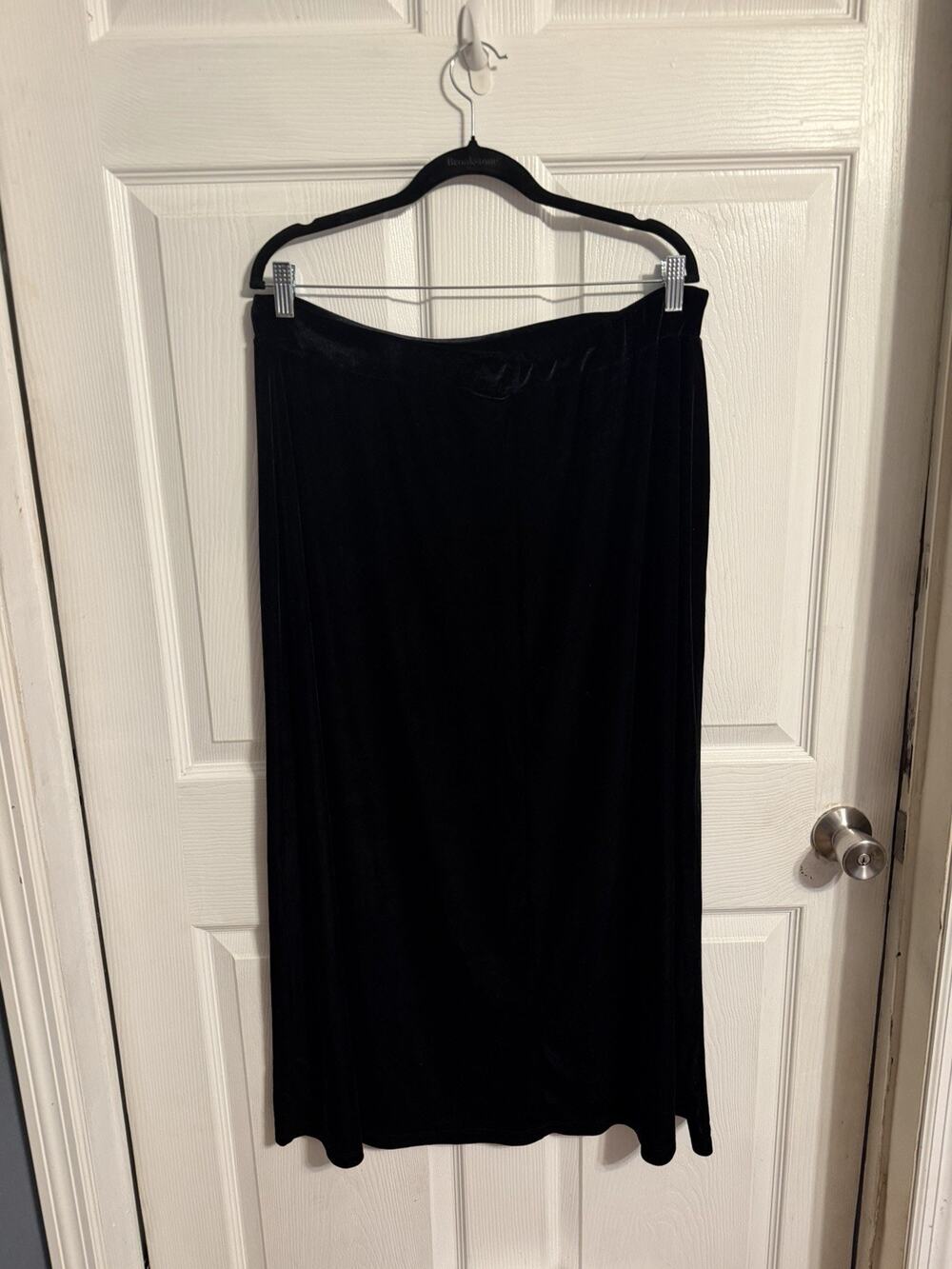 Women’s Black Velvet Maxi Skirt Elastic Witchy Grunge Fairy Goth 90s XXL